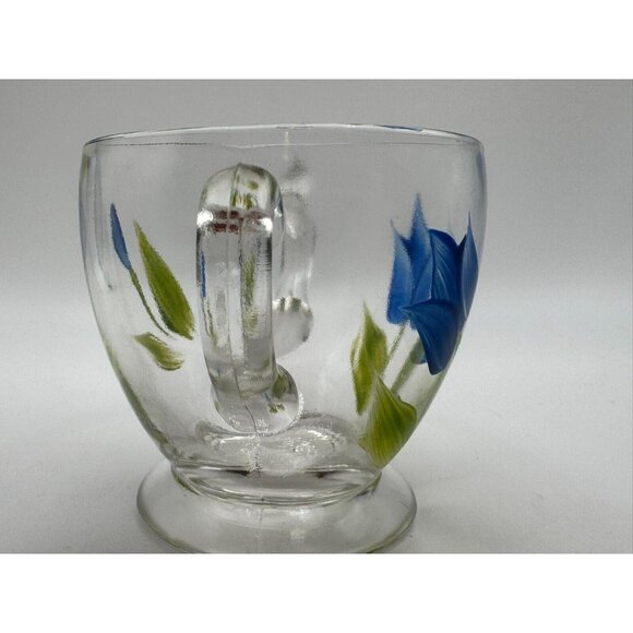 Vintage Bartlett Collins Sugar Bowl Blue Tulips Flowers Gay Fad 50s Vintage - Picture 2 of 6